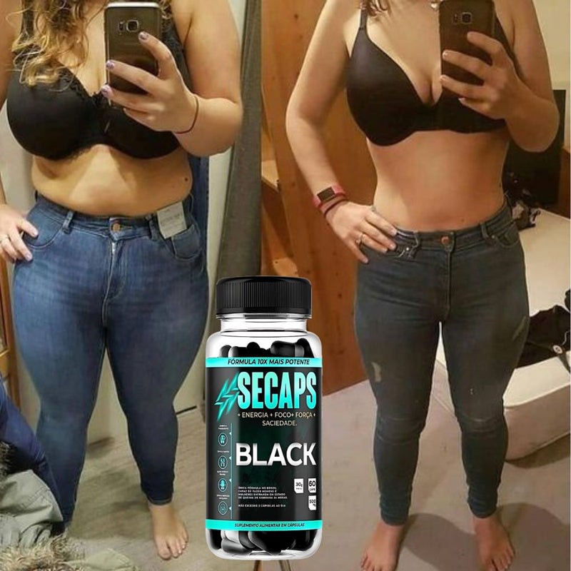 Secaps Black 60 caps - A Revolução no Emagrecimento - ESCOLHA ABAIXO A SUA OFERTA - 2 ou 4 FRASCOS - FRETE GRÁTIS