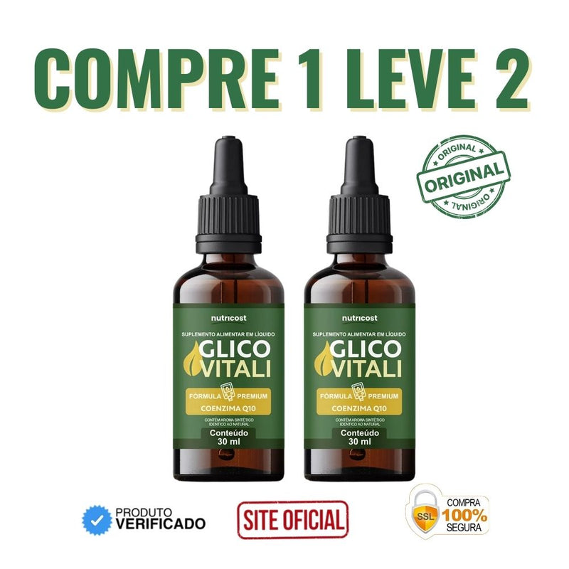 Glico Vitali 30ml Original - Mantenha Sua Glicose no Controle - ESCOLHA ABAIXO A SUA OFERTA - 2 ou 4 FRASCOS - FRETE GRÁTIS