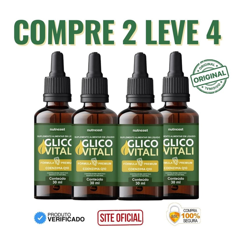 Glico Vitali 30ml Original - Mantenha Sua Glicose no Controle - ESCOLHA ABAIXO A SUA OFERTA - 2 ou 4 FRASCOS - FRETE GRÁTIS