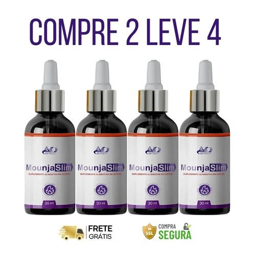Mounja Slim 30ml Original - Queime Calorias Naturalmente - Kits com 2 e 4 Frascos - Frete Grátis