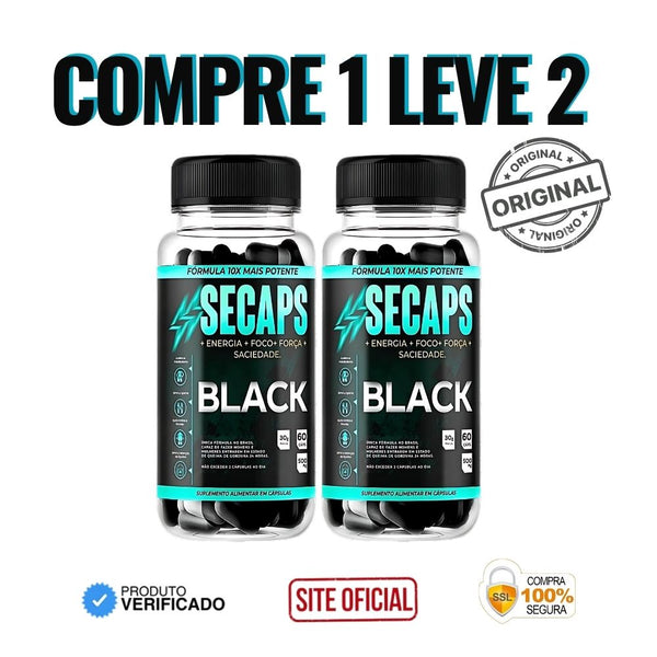 Secaps Black 60 caps - A Revolução no Emagrecimento - ESCOLHA ABAIXO A SUA OFERTA - 2 ou 4 FRASCOS - FRETE GRÁTIS