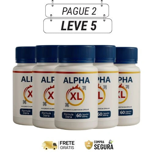 Alpha XL 60cps Original - Desperte Seu Potencial Máximo - Kits com  3 e 5 Frascos - Frete Grátis