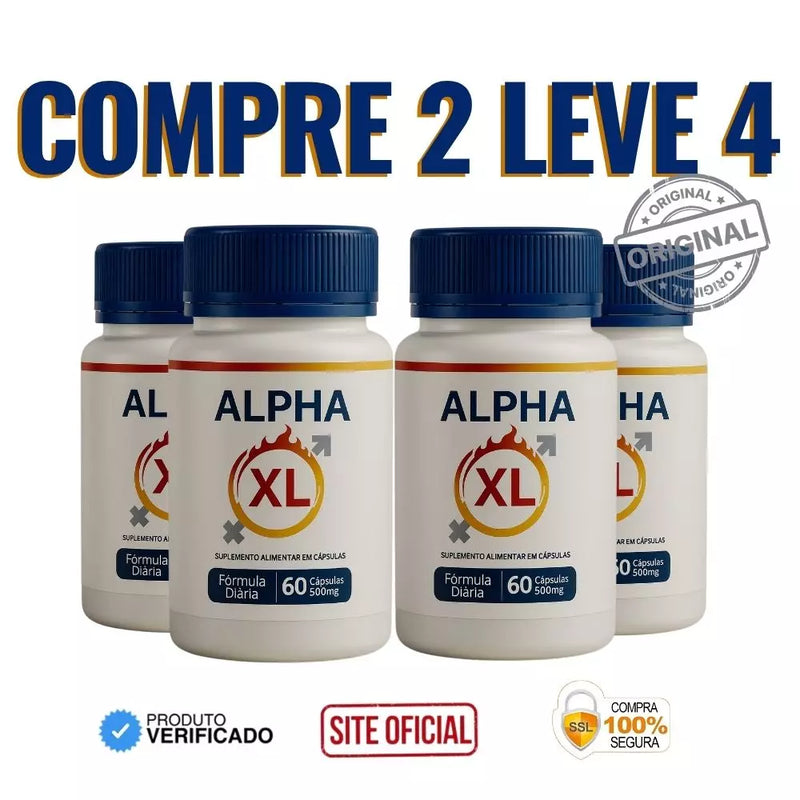 Alpha XL 60cps Original - Desperte Seu Potencial Máximo - ESCOLHA ABAIXO A SUA OFERTA - 2 ou 4 FRASCOS - FRETE GRÁTIS