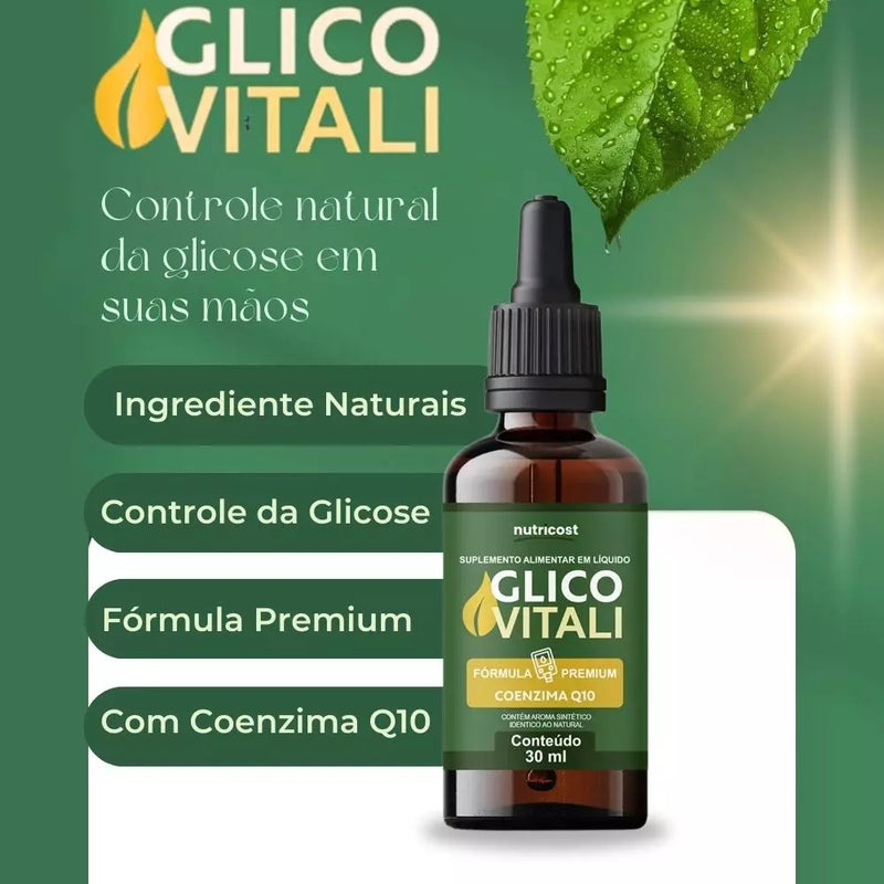 Glico Vitali 30ml Original - Mantenha Sua Glicose no Controle - ESCOLHA ABAIXO A SUA OFERTA - 2 ou 4 FRASCOS - FRETE GRÁTIS