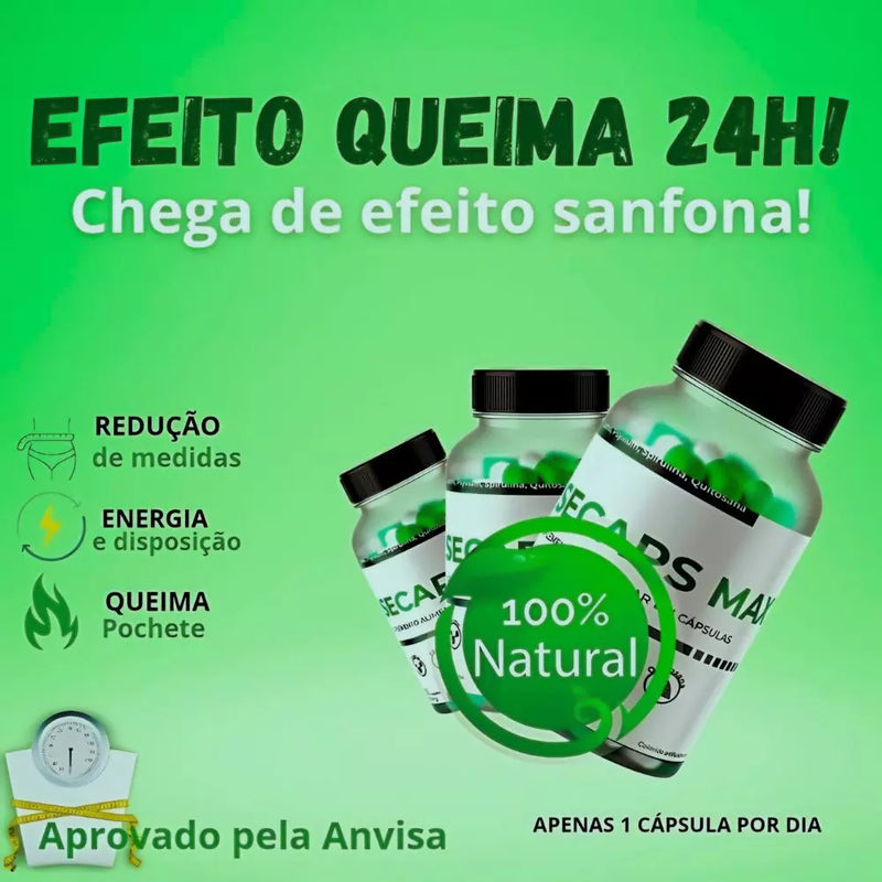 Secaps Max 60cps Original- Emagrecedor Poderoso Para Voce Conquistar o Corpo dos Seus Sonhos - Oferta Exclusiva + frete Grátis