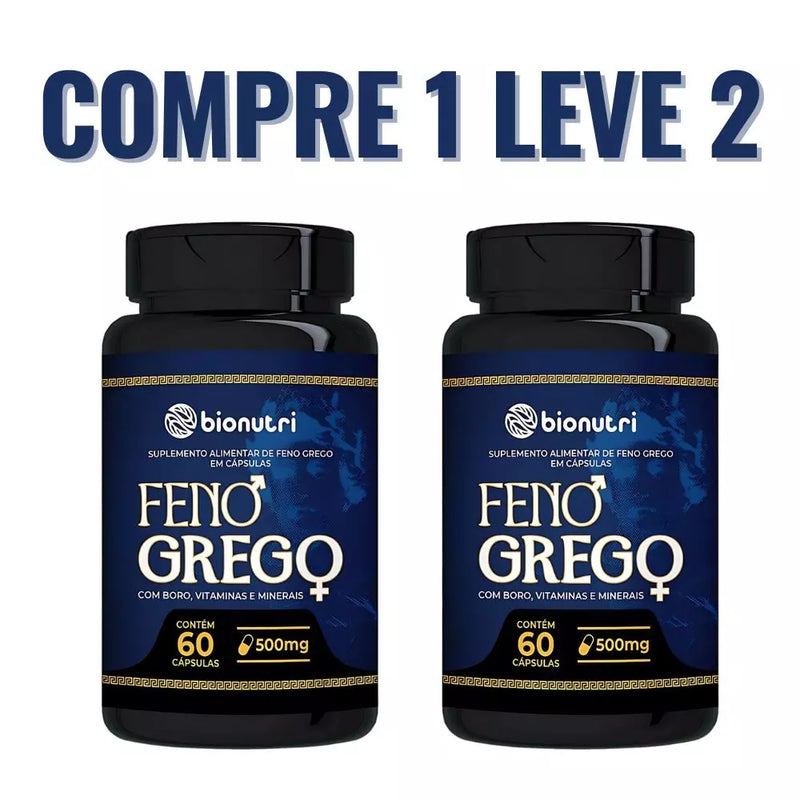 Feno Grego 500mg Com Boro 60cps - Potencializa Sua Saúde e Vitalidade - Oferta Exclusiva + Frete Grátis