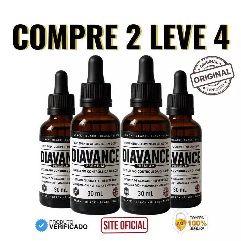 Diavance 30ml Original: Mantemha Sua Glicose no Controle - ESCOLHA ABAIXO A SUA OFERTA - 2 ou 4 FRASCOS - FRETE GRÁTIS