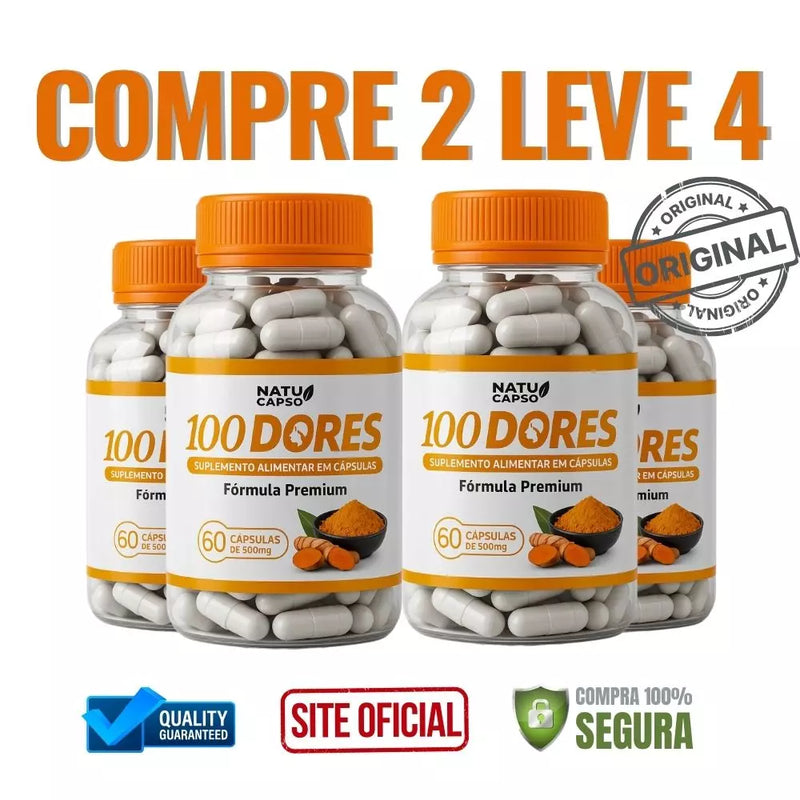 100 Dores 60cps Original: Viva Sem Limites: Alivie as Dores e Recupere Sua Liberdade - Oferta Especial + Frete Grátis