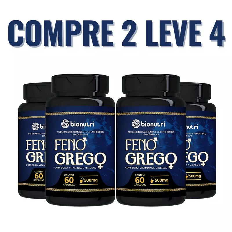 Feno Grego 500mg Com Boro 60cps - Potencializa Sua Saúde e Vitalidade - Oferta Exclusiva + Frete Grátis