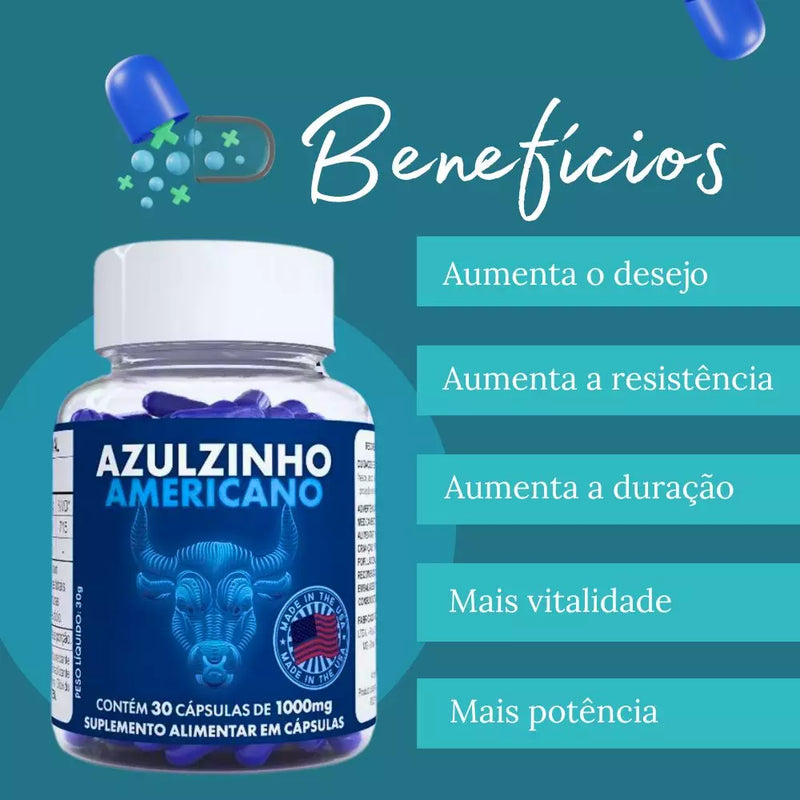 Azulzinho Americano 30cps Original - Performance, Vigor, Desempenho e Confiança Garantidos - Oferta Exclusiva + Frete Grátis