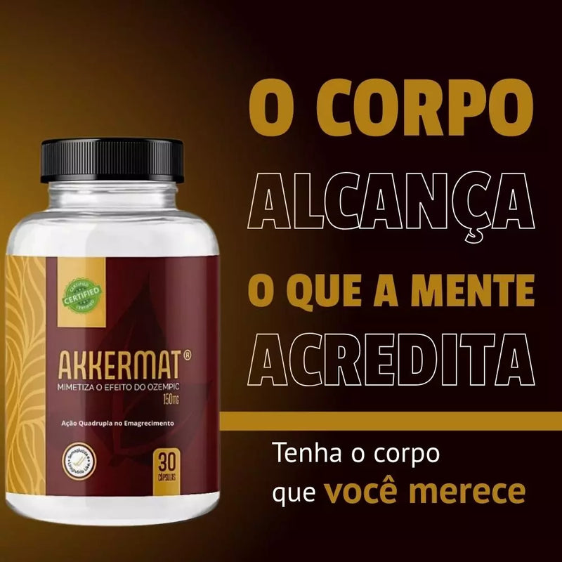 Akkermat 150mg 30cps - O Poderoso Emagrecedor Termogênico Para Controlar a Fome e Perder Peso - Super Oferta + Frete Grátis