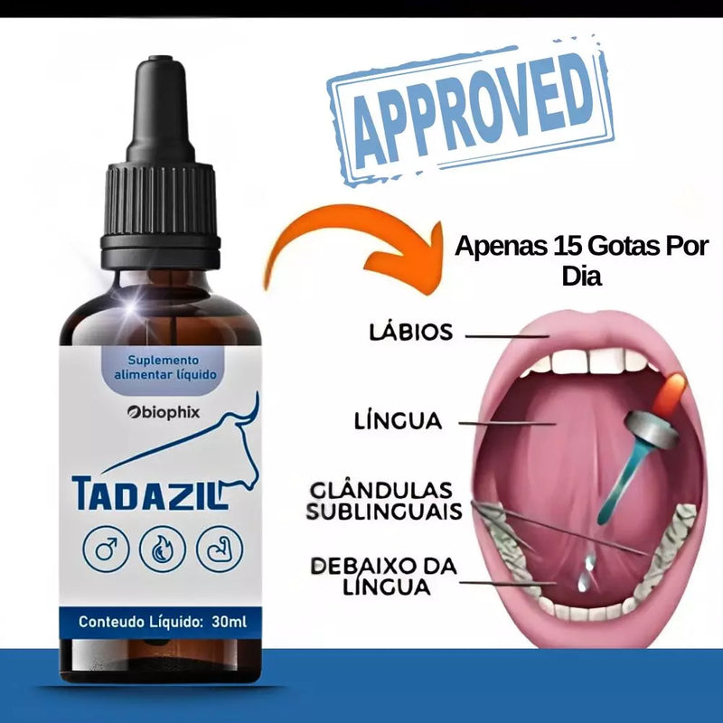 Tadazil 30ml Original: Aumente Seu Desejo e Potência Sexual Naturalmente - ESCOLHA ABAIXO A SUA OFERTA - 2 ou 4 FRASCOS - FRETE GRÁTIS