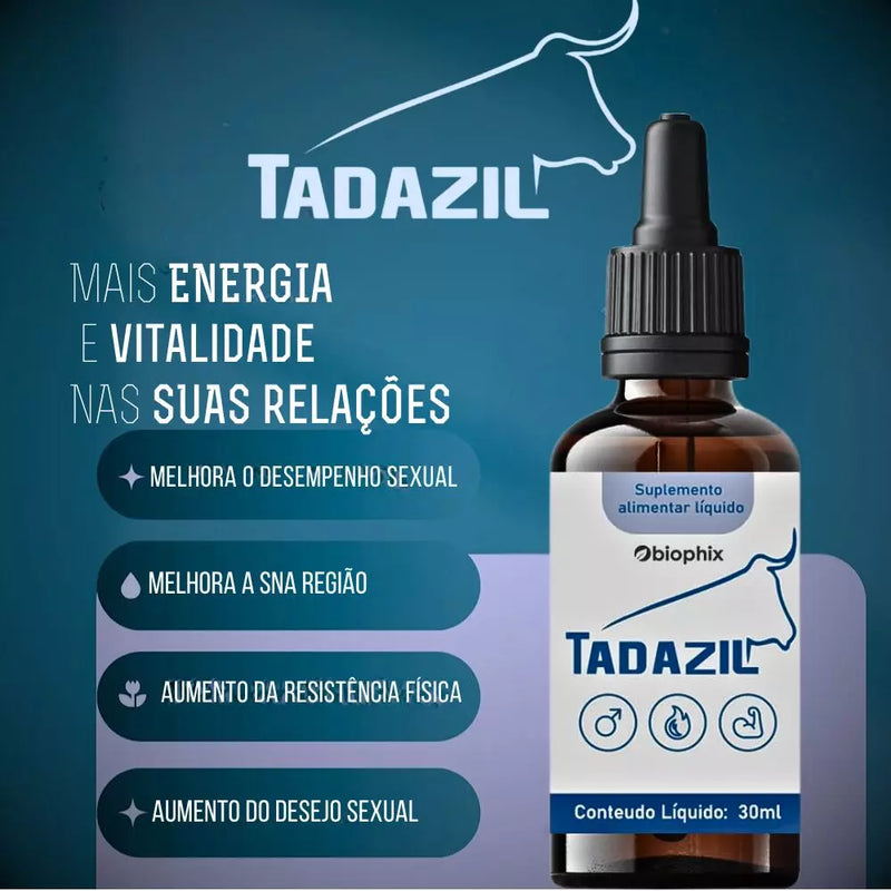 Tadazil 30ml Original: Aumente Seu Desejo e Potência Sexual Naturalmente - ESCOLHA ABAIXO A SUA OFERTA - 2 ou 4 FRASCOS - FRETE GRÁTIS
