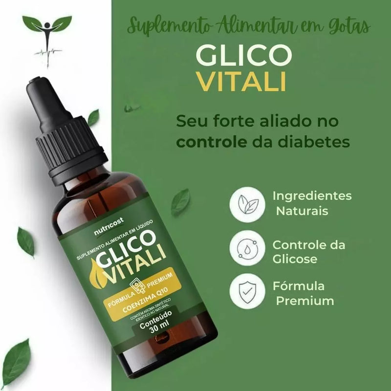 Glico Vitali 30ml Original - Mantenha Sua Glicose no Controle - ESCOLHA ABAIXO A SUA OFERTA - 2 ou 4 FRASCOS - FRETE GRÁTIS