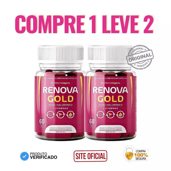 Renova Gold 60cps Original: A Revolução Dourada Para a Sua Beleza - ESCOLHA ABAIXO A SUA OFERTA - 2 ou 4 FRASCOS - FRETE GRÁTIS