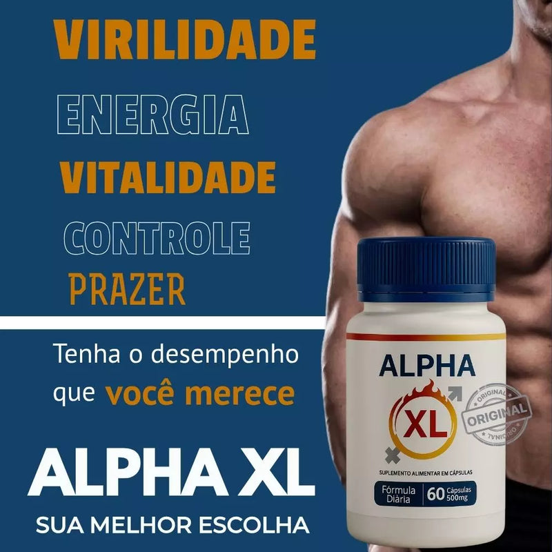 Alpha XL 60cps Original - Desperte Seu Potencial Máximo - ESCOLHA ABAIXO A SUA OFERTA - 2 ou 4 FRASCOS - FRETE GRÁTIS