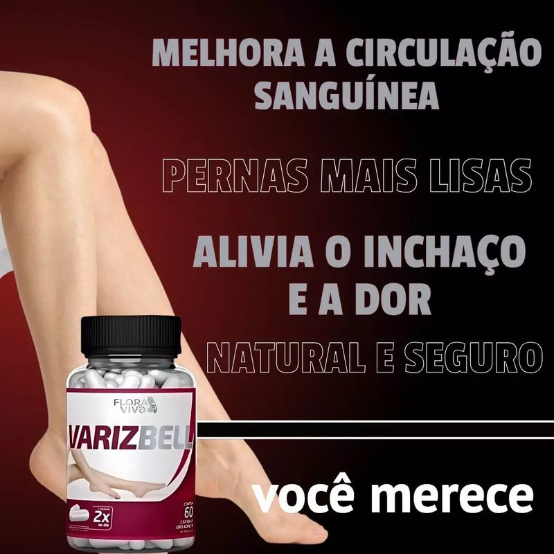 Varizbell 60 Cápsulas:  - Pernas Mais Bonitas Sempre - ESCOLHA ABAIXO A SUA OFERTA - 2 ou 4 FRASCOS - FRETE GRÁTIS