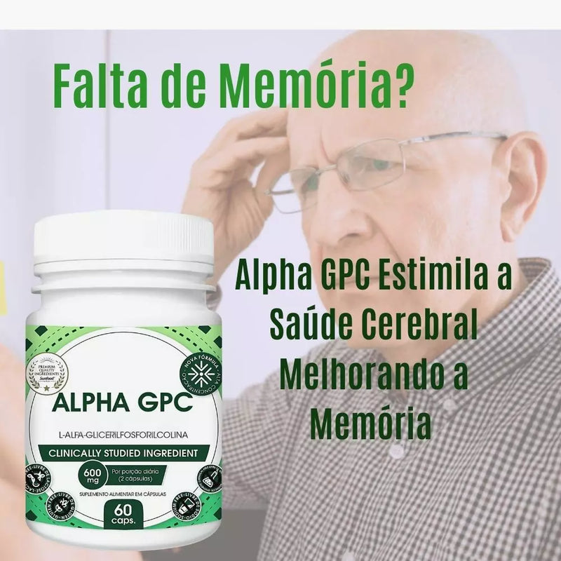 Alpha GPC 600mg 60cps - Promoção Compre 1 Leve 3 - Promoção exclusiva + Frete Gratis