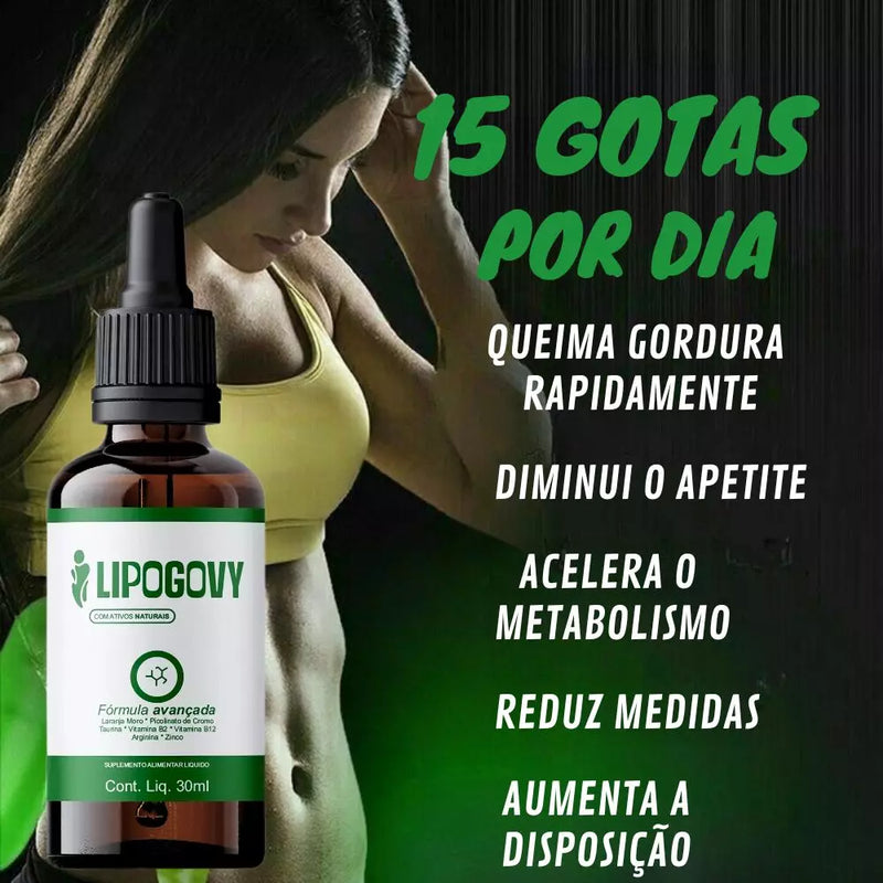Lipogovy 30ml Original - Menos Gordura, Sem Efeito Sanfona - ESCOLHA ABAIXO A SUA OFERTA - 2 ou 4 FRASCOS - FRETE GRÁTIS