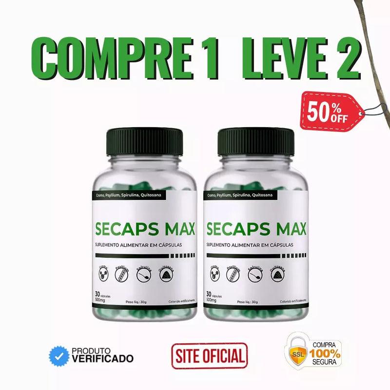 Secaps Max 60cps Original- Emagrecedor Poderoso Para Voce Conquistar o Corpo dos Seus Sonhos - Oferta Exclusiva + frete Grátis