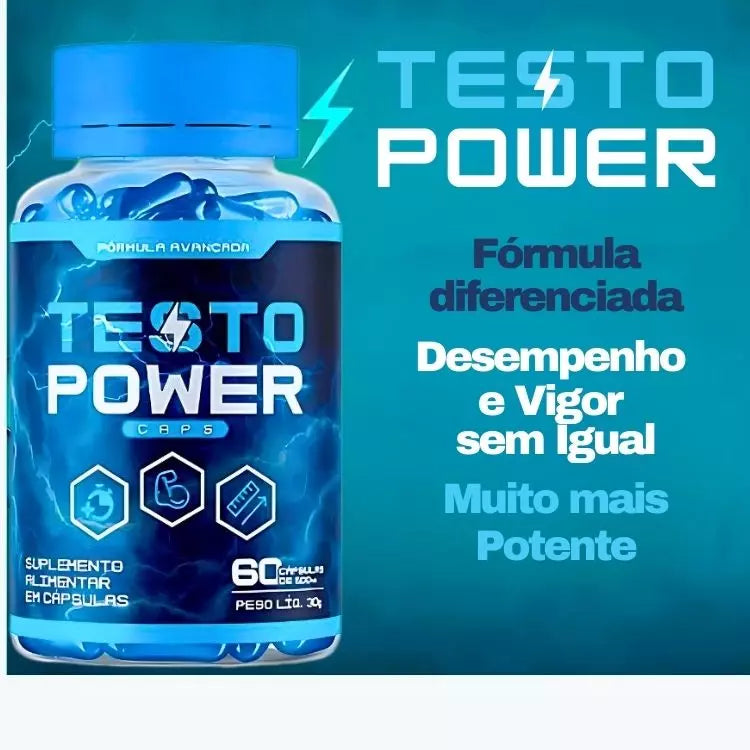 Testo Power 60cps Original - Máxima Potência Sexual e Vitalidade Masculina -  ESCOLHA UMA DAS OPÇÕES ABAIXO - 2 ou 4 FRASCOS - FRETE GRÁTIS