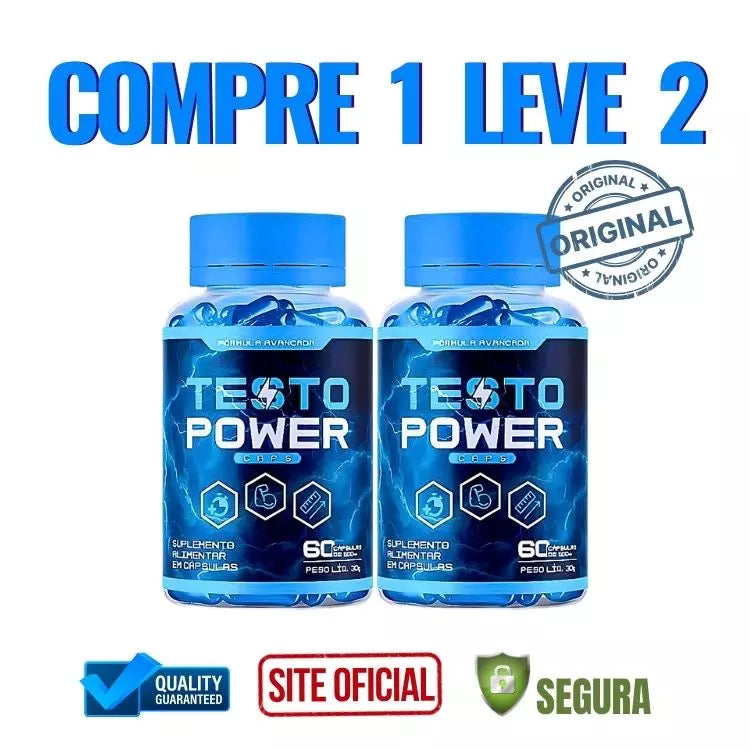 Testo Power 60cps Original - Máxima Potência Sexual e Vitalidade Masculina -  ESCOLHA UMA DAS OPÇÕES ABAIXO - 2 ou 4 FRASCOS - FRETE GRÁTIS
