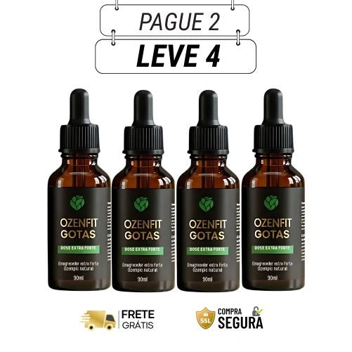 Ozenfit Gotas 30ml Original - Reduza Medidas Naturalmente - Kits com 2, 3, 4 e 5 Frascos - Frete Grátis