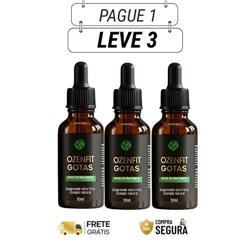 Ozenfit Gotas 30ml Original - Reduza Medidas Naturalmente - Kits com 2, 3, 4 e 5 Frascos - Frete Grátis