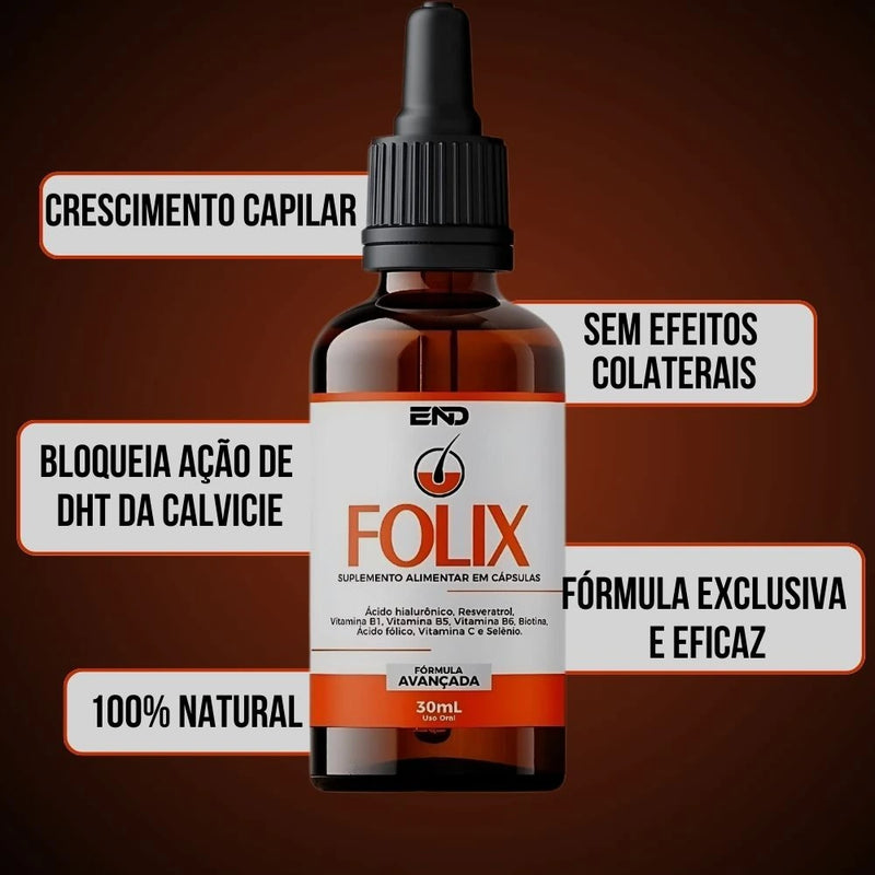 Folix 30ml Original - Cabelos Fortes e Cheios de Vida - ESCOLHA ABAIXO A SUA OFERTA - 2 ou 4 FRASCOS - FRETE GRÁTIS