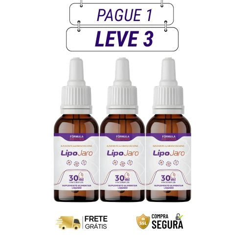 Lipojaro 30ml Original - Queima de Gordura com Mais Energia e Disposição- Kits com 2 e 4 Frascos - Frete Grátis