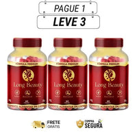 Long Beauty 50mg 60 Cápsulas - O segredo Para Beleza Real dos Cabelos - Kits com 3 e 5 Frascos - Frete Grátis