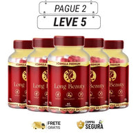 Long Beauty 50mg 60 Cápsulas - O segredo Para Beleza Real dos Cabelos - Kits com 3 e 5 Frascos - Frete Grátis