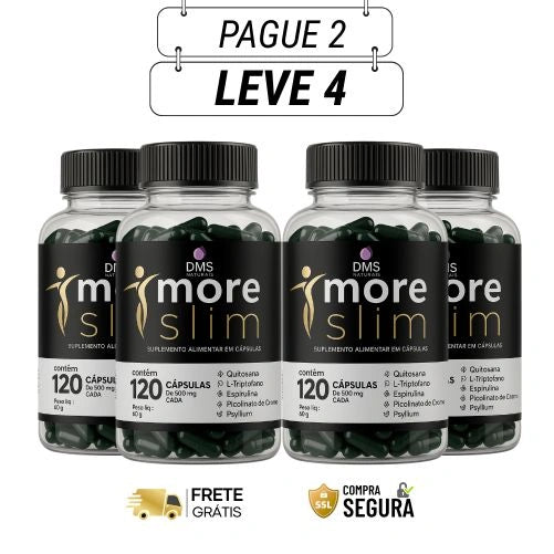 Moreslim 60 Cápsulas - Perca Peso Naturalmente com Bem-Estar e Leveza - Kits com 2 e 4 Frascos 0 Frete Grátis
