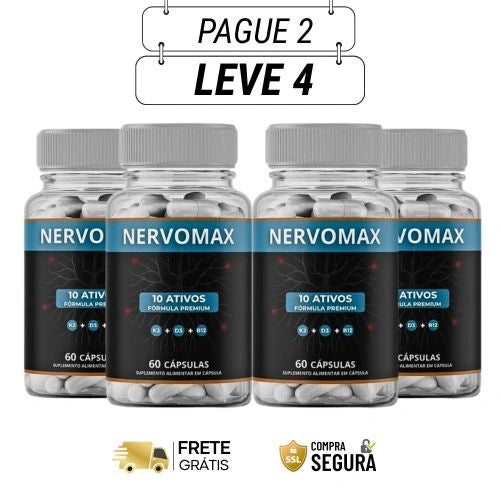 Nervomax 60 Cápsulas -Bem-Estar e Alívio Duradouro - Escolha sua Oferta, 2 ou 4 Frascos - Frete Grátis