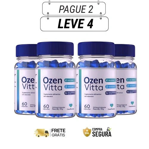 Ozenvitta 500mg 60 Cápsulas - Queime Gordura e Mantenha a Forma - Kits com 2 e 4 Frascos - Frete Grátis