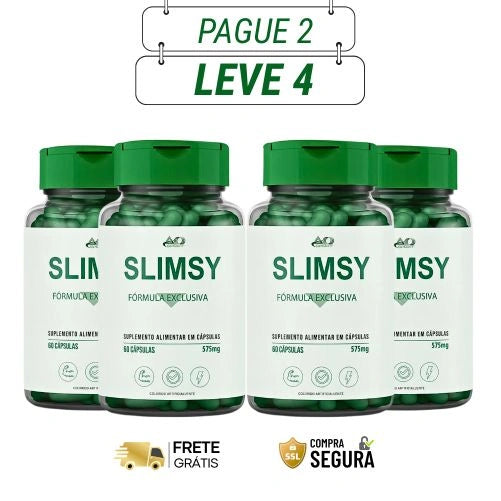 Slimsy 60 Cápsulas - Leveza Que Se Sente no Corpo - Kit com 2 e 4 Frascos - Frete Grátis