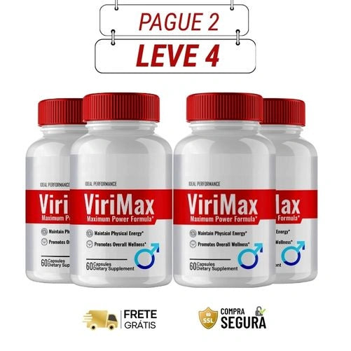 Virimax 60 Cápsulas - Vigor, Potência, Desempenho e Confiança - Kit com 2 e 4 Frascos - Frete Grátis