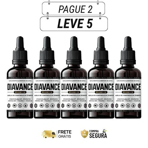 Diavance 30ml Original: Suplemento  - Kits com 3 e 5 Frascos - Frete Grátis