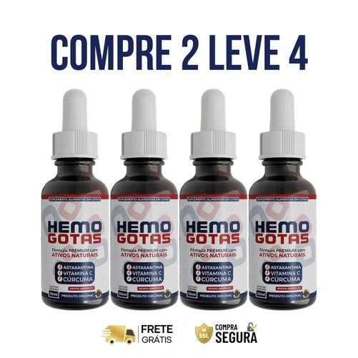 Hemo Gotas 30ml Original - Circulação Saudável, Conforto Garantido - Ofertas com 2 e 4 Frascos - Frete Grátis