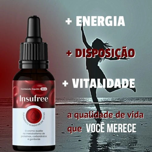 Insufree 30ml Original - Controle da Glicose e Qualidade de Vida Caminhando Juntos - Kits com 2 e 4 Frascos - Frete Grátis