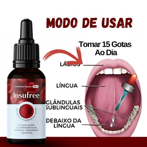 Insufree 30ml Original - Controle da Glicose e Qualidade de Vida Caminhando Juntos - Kits com 2 e 4 Frascos - Frete Grátis