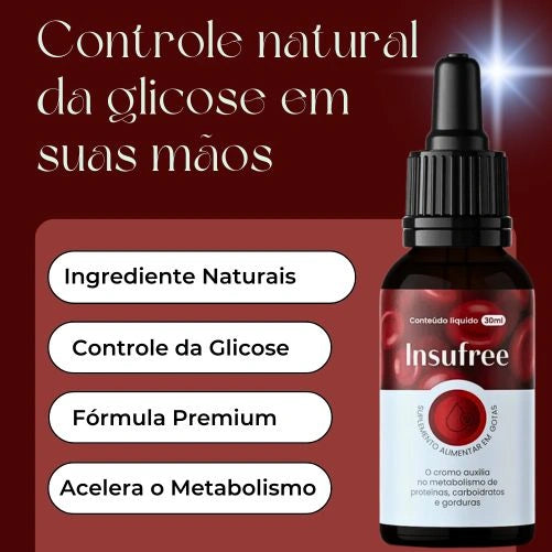 Insufree 30ml Original - Controle da Glicose e Qualidade de Vida Caminhando Juntos - Kits com 2 e 4 Frascos - Frete Grátis