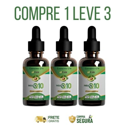 Insulin Q10 30ml - Glicose Equilibrada, Vida Leve -  Ofertas com 2 e 4 Frascos - Frete Grátis