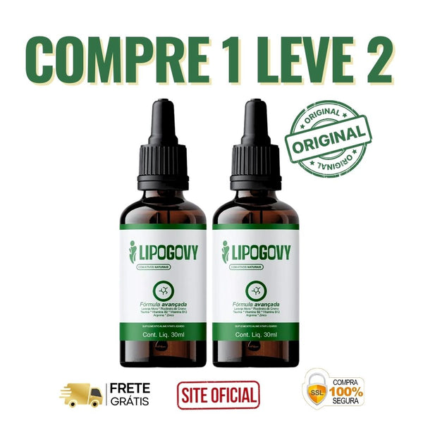 Lipogovy 30ml Original - Menos Gordura, Sem Efeito Sanfona - ESCOLHA ABAIXO A SUA OFERTA - 2 ou 4 FRASCOS - FRETE GRÁTIS
