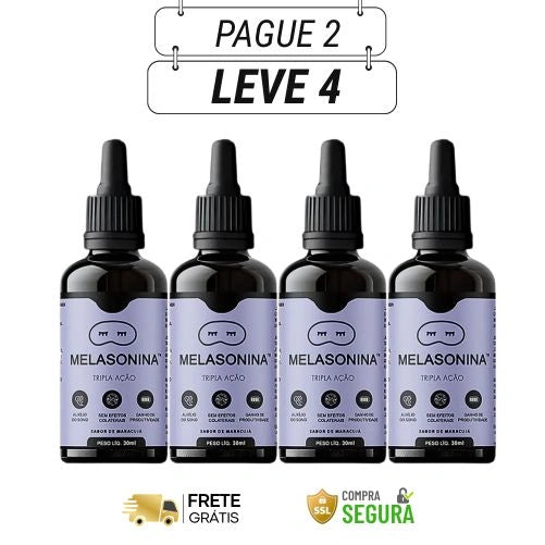 Melasonina - Seu Sono Reparador em Gotas - Kits com 2 e 4 Frascos - Frete Grátis