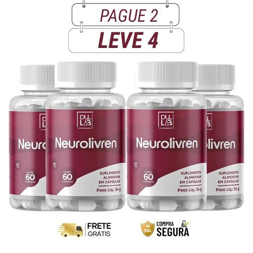 NeuroLivren 60 Cápsulas - Conforto e Bem-Estar em Cada Cápsula - Kits com 2 e 4 Frascos - Frete Grátis