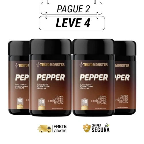 Pepper 90 Cápsulas - Queime Calorias Naturalmente - Kit com 2 e 4 Frascos - Frete Grátis