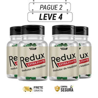 Redux Extra Forte 60 Cápsulas - Emagreça com Naturalidade - Kit com 2 e 4 Frascos - Frete Grátis
