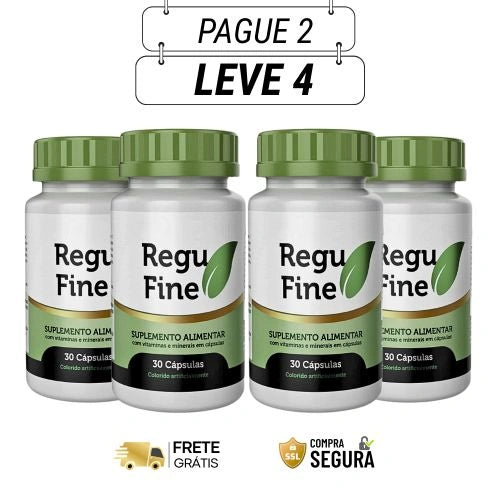 Regu fine 60 Cápsulas - Redefina Seu Corpo Naturalmente - Kit com 2 e 4 Frascos - Frete Grátis