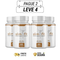 Slim Fit 60 Cápsulas - Reduza Medidas com Saúde e Naturalidade - Kit com 2 e 4 Frascos - Frete Grátis